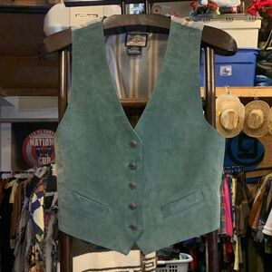 Vintage Western Men's Green Suede Vest